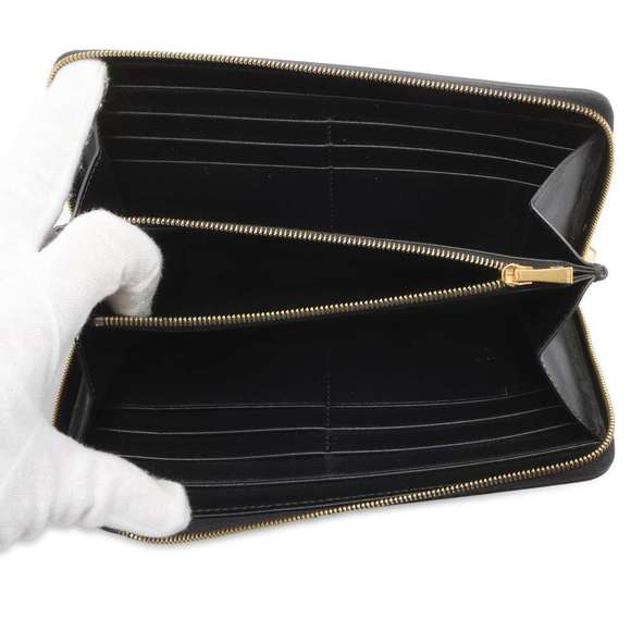 Celine Long Wallet Triomphe Leather Black - Picture 4 of 14